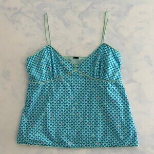GAP Blue Retro Butterfly Y2K Spaghetti Strap Tank Top